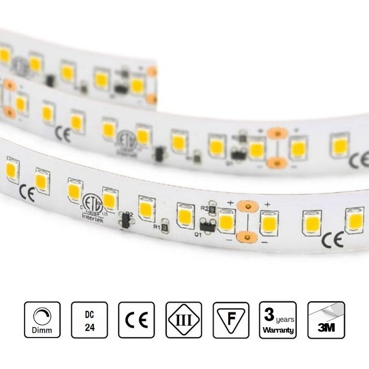 STRIP LED 24V 128 LED/m 23,04W/m CRI 80/90 IP67