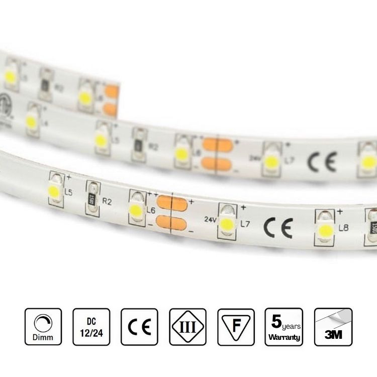 STRIP LED 12V 60 LED 4,8W/m CRI 80 IP54