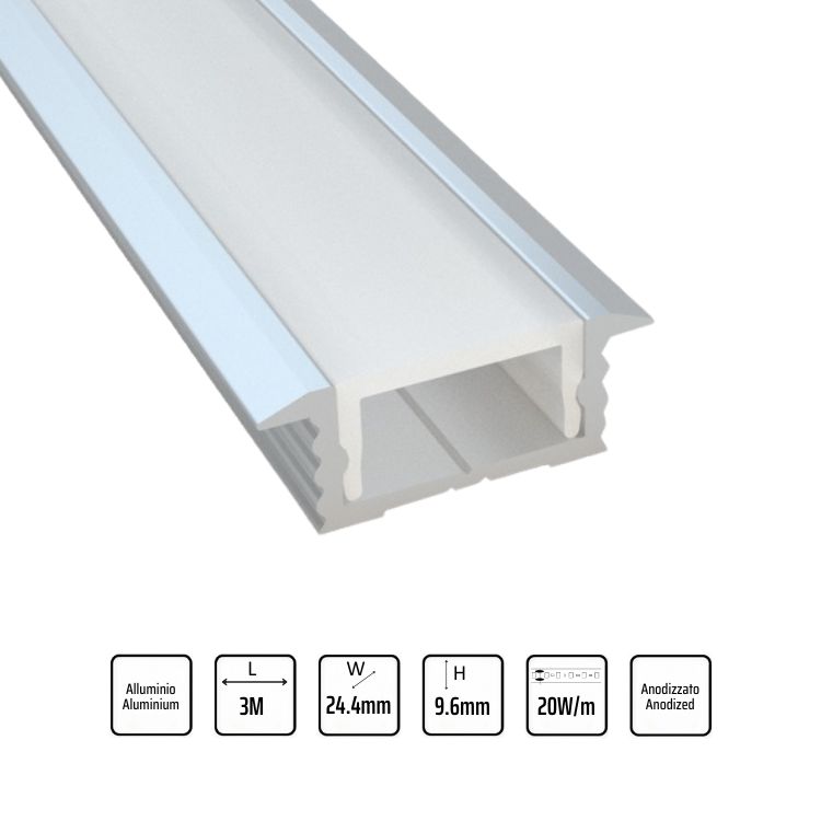 Profilo LED da incasso bianco 3M