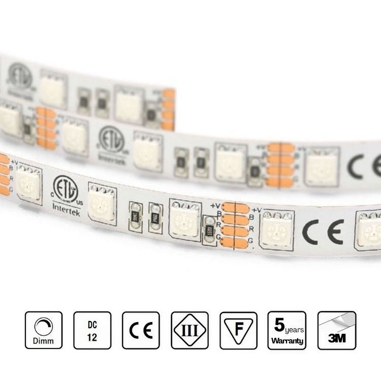 STRIP LED 12-24V 60 LED/m 14,4W/m RGB IP68