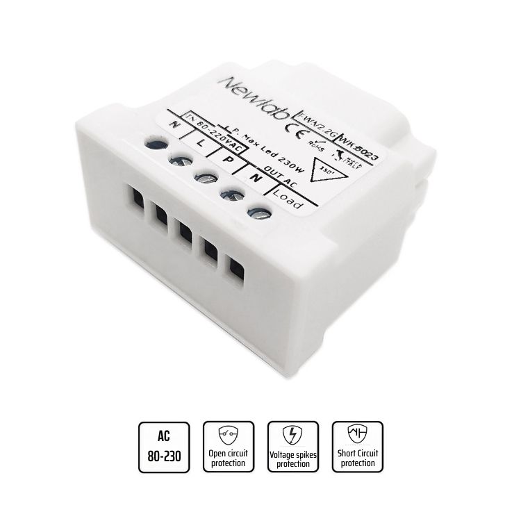 Mono-channel phase-cut dimmer with PUSH input
