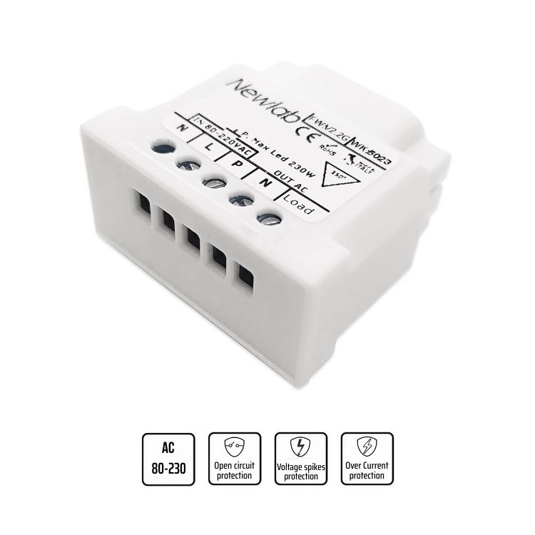 Mono-channel AC phase-cut dimmer with PUSH input